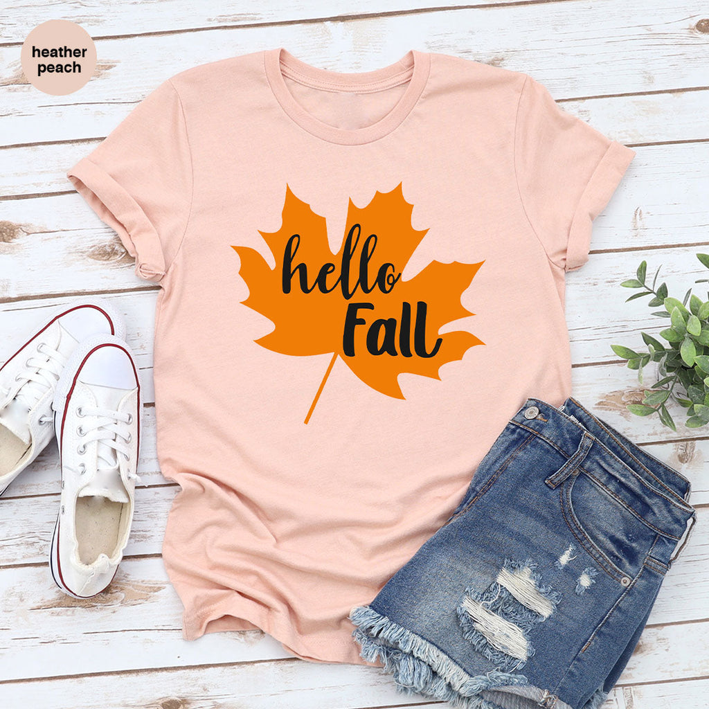 Hello Fall Shirt, 2022 Thanksgiving T-Shirt, Leaf Gift For product image 27