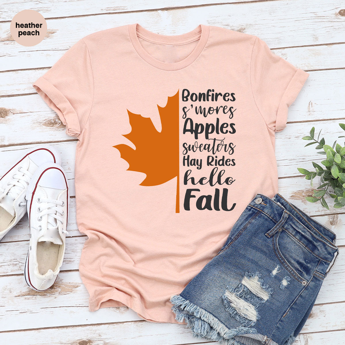 Fall Leaf T-Shirt, 2022 Season Long Sleeve Shirt, Short product image 15