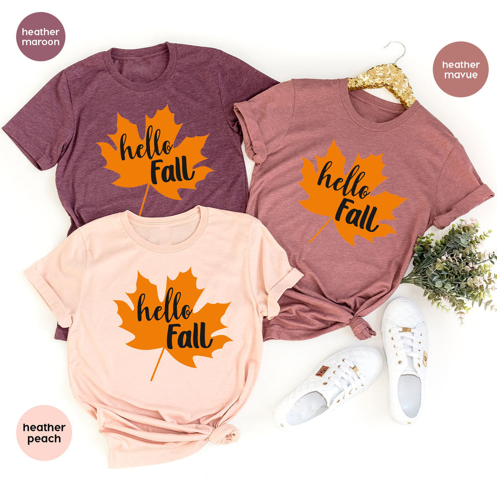 Hello Fall Shirt, 2022 Thanksgiving T-Shirt, Leaf Gift For product image 28