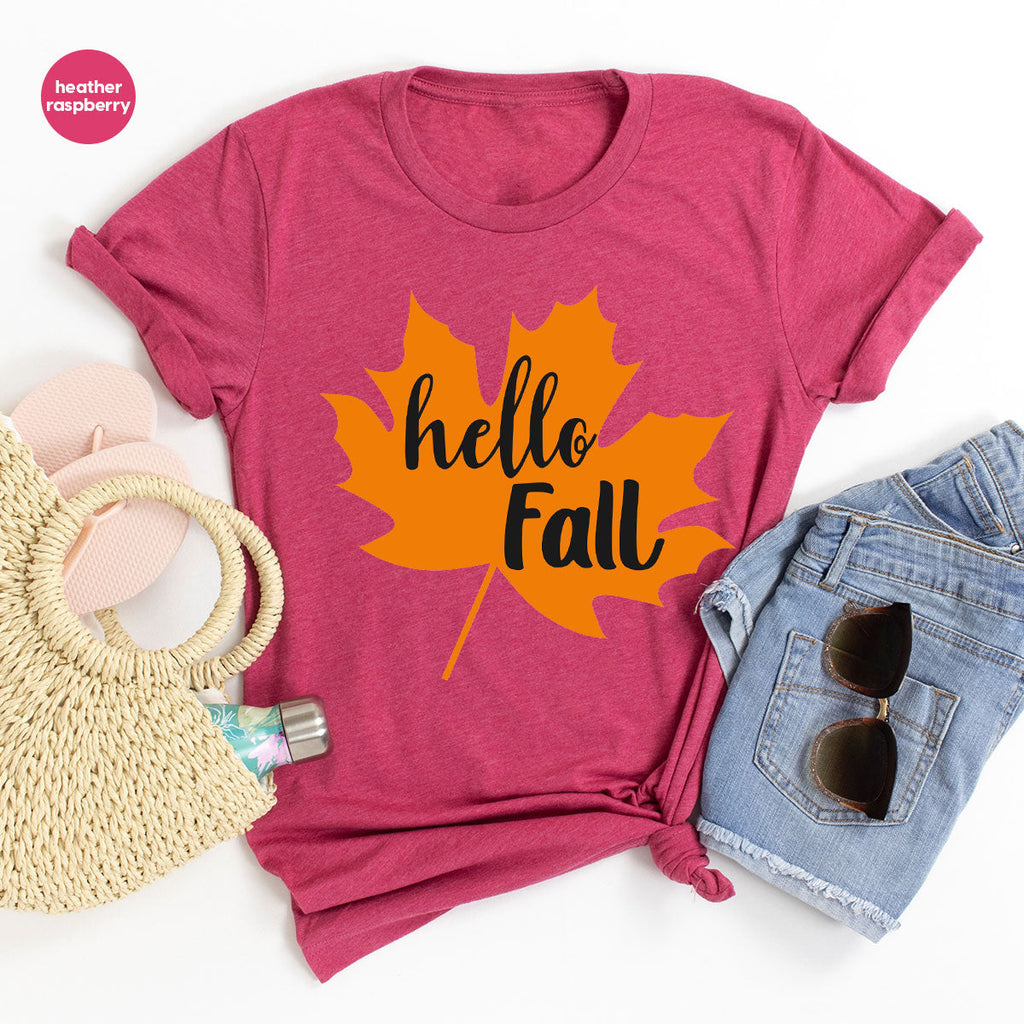 Hello Fall Shirt, 2022 Thanksgiving T-Shirt, Leaf Gift For product image 29