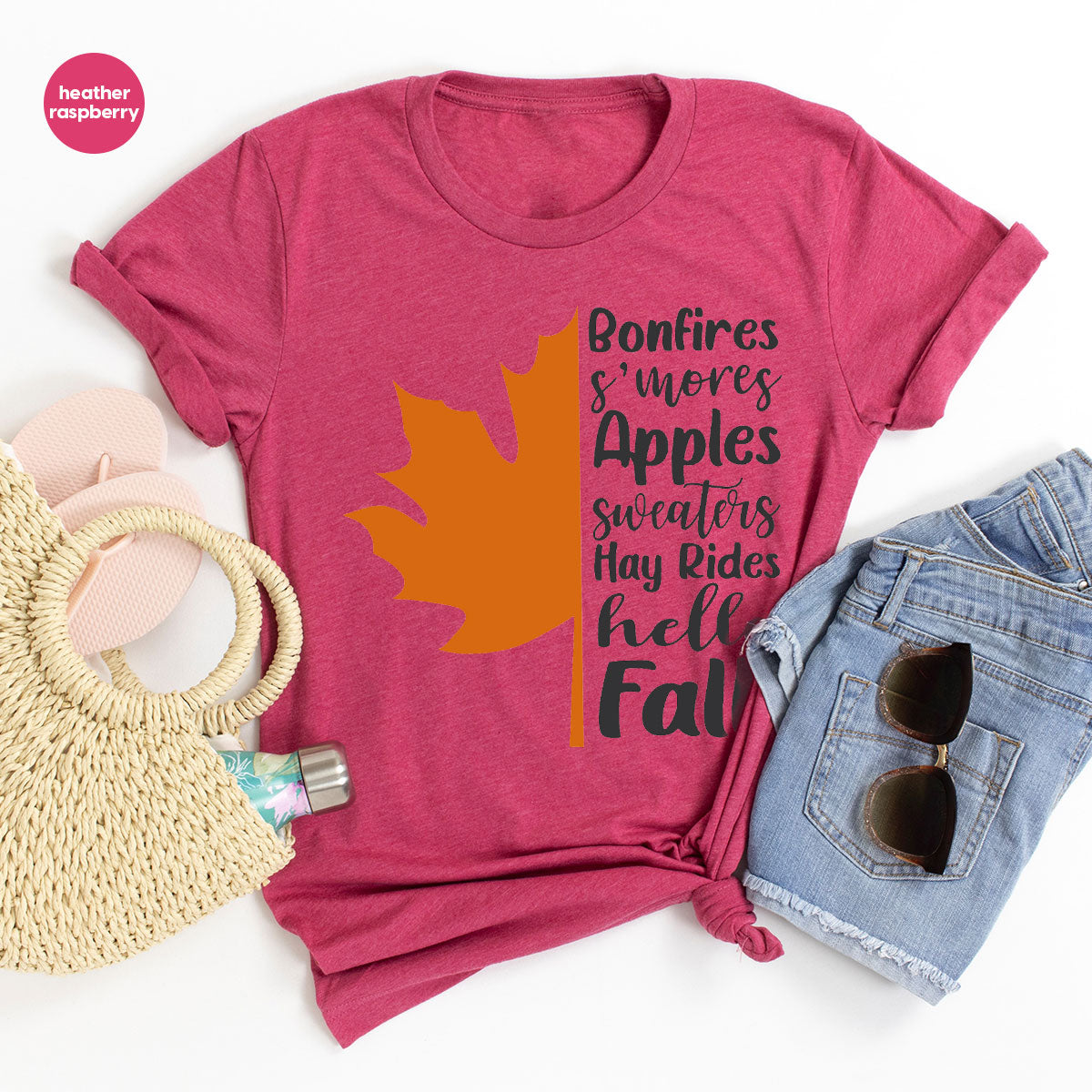 Fall Leaf T-Shirt, 2022 Season Long Sleeve Shirt, Short product image 17