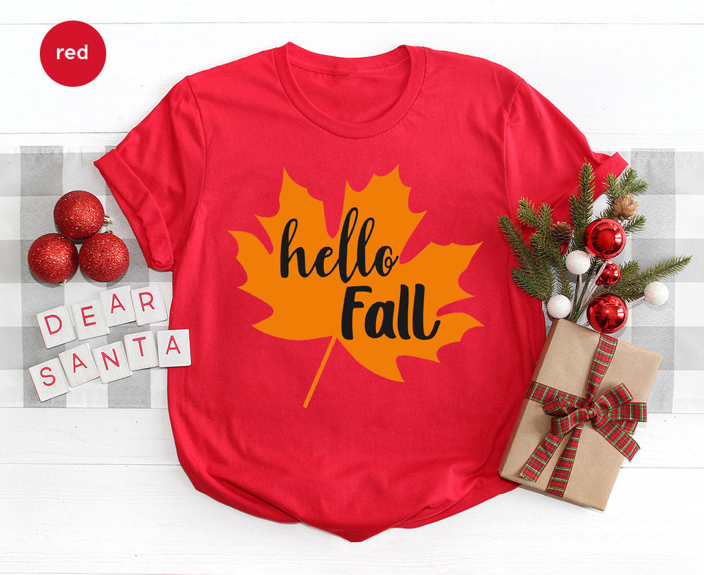 Hello Fall Shirt, 2022 Thanksgiving T-Shirt, Leaf Gift For product image 30