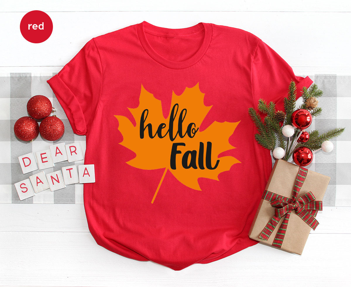 Hello Fall Shirt, 2022 Thanksgiving T-Shirt, Leaf Gift For product image 30