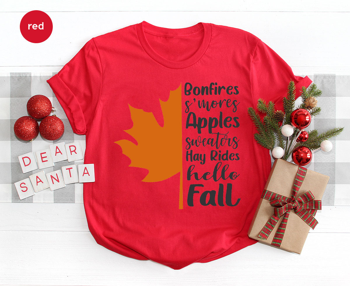 Fall Leaf T-Shirt, 2022 Season Long Sleeve Shirt, Short product image 18
