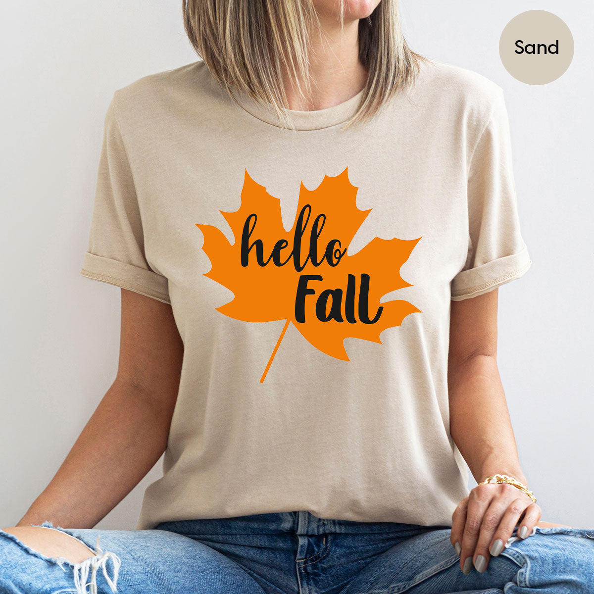 Hello Fall Shirt, 2022 Thanksgiving T-Shirt, Leaf Gift For product image 32