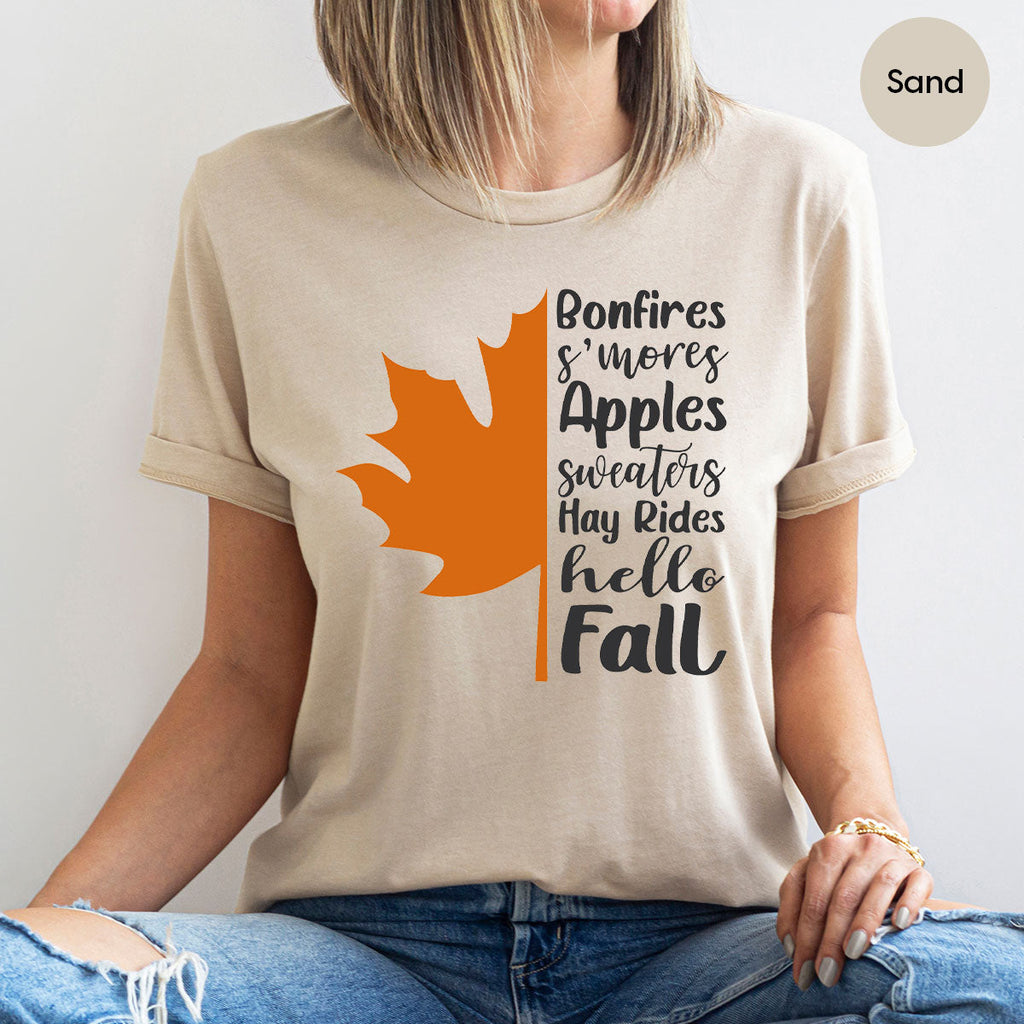 Fall Leaf T-Shirt, 2022 Season Long Sleeve Shirt, Short product image 20