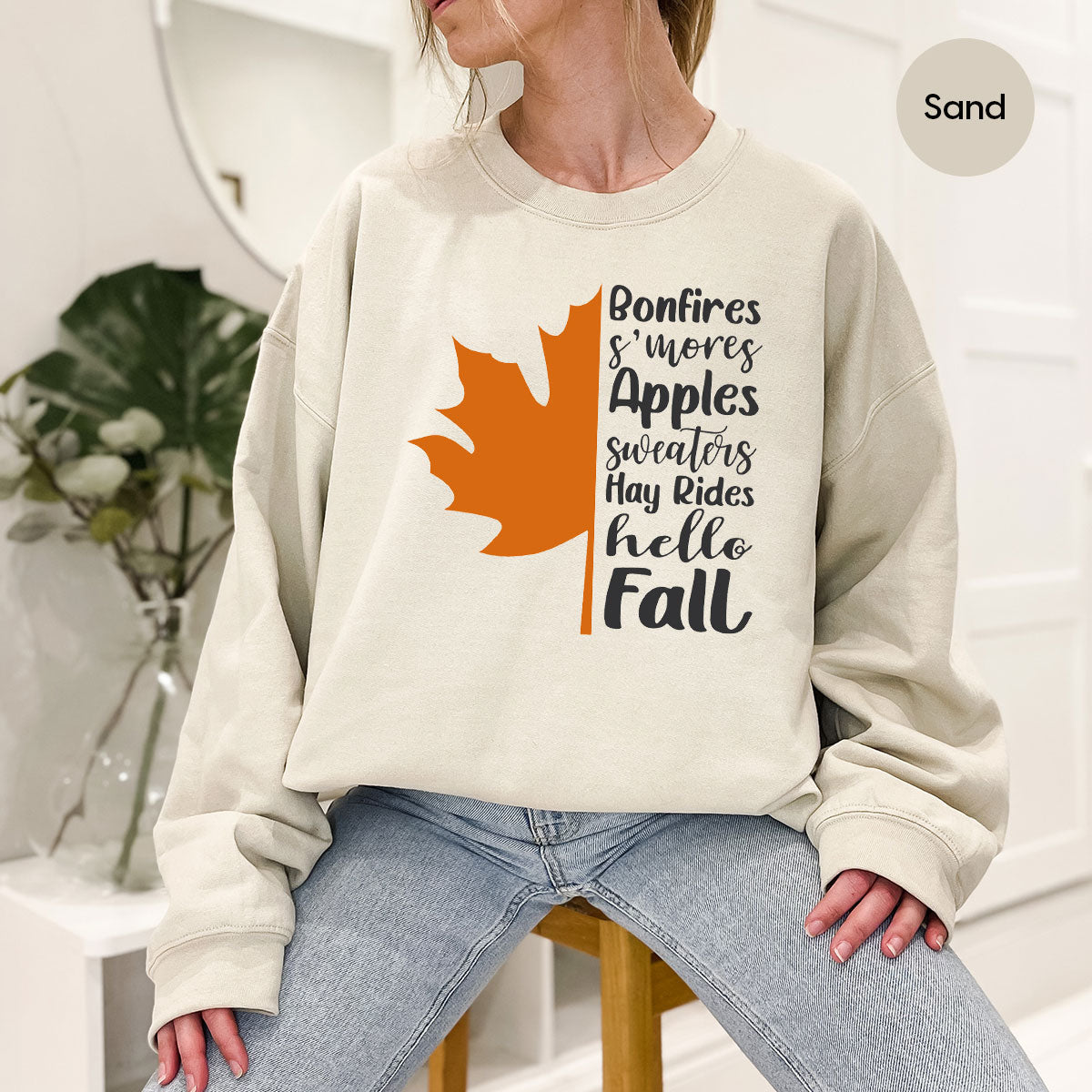 Fall Leaf T-Shirt, 2022 Season Long Sleeve Shirt, Short product image 21
