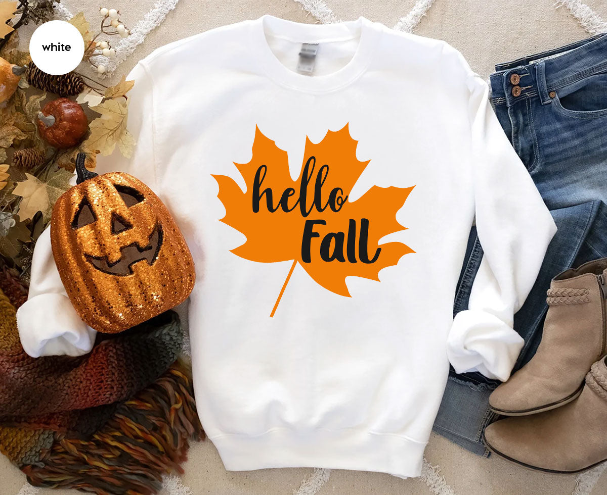 Hello Fall Shirt, 2022 Thanksgiving T-Shirt, Leaf Gift For product image 40