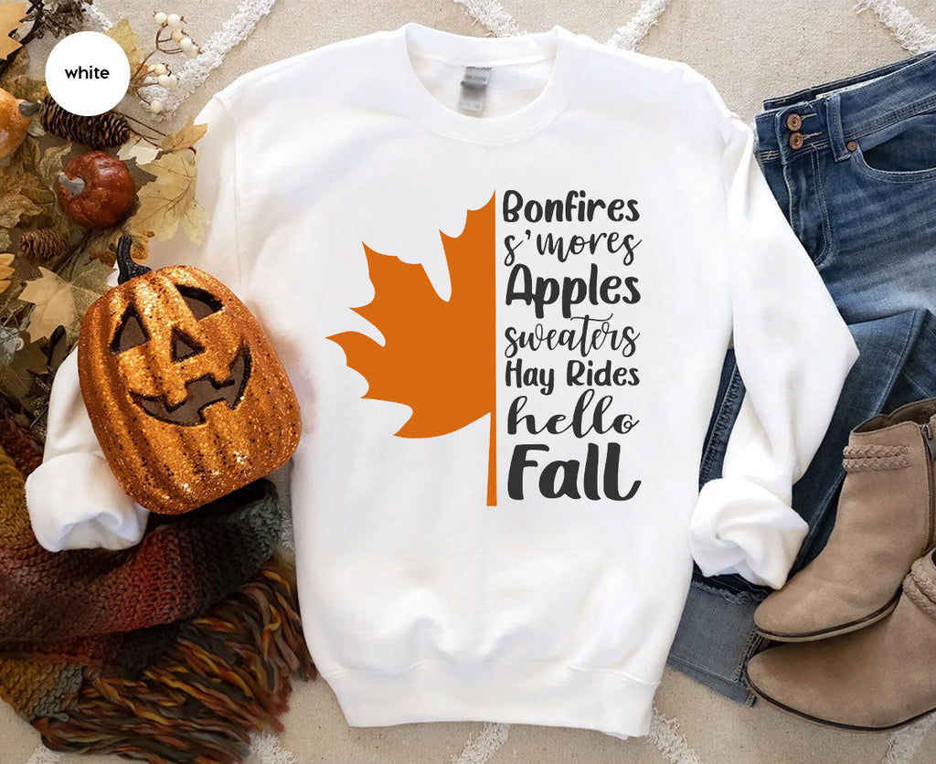 Fall Leaf T-Shirt, 2022 Season Long Sleeve Shirt, Short product image 28