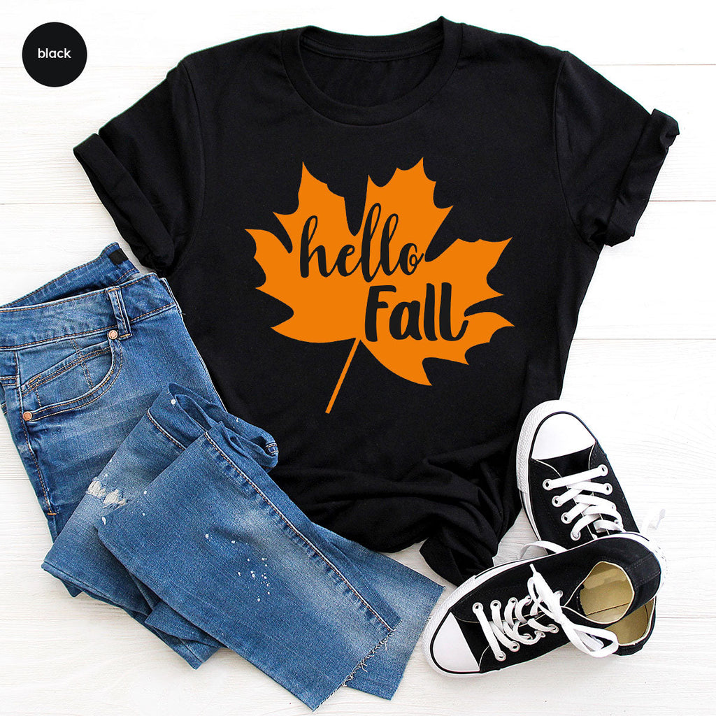 Hello Fall Shirt, 2022 Thanksgiving T-Shirt, Leaf Gift For product image 2