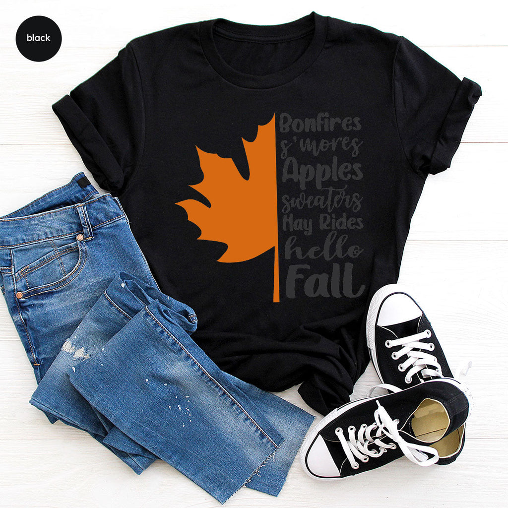Fall Leaf T-Shirt, 2022 Season Long Sleeve Shirt, Short product image 32