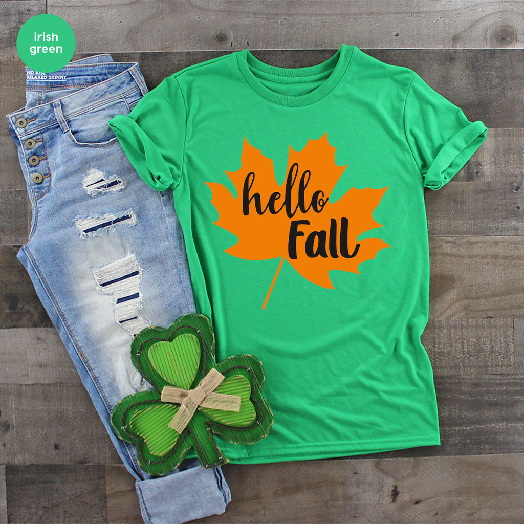 Hello Fall Shirt, 2022 Thanksgiving T-Shirt, Leaf Gift For product image 14