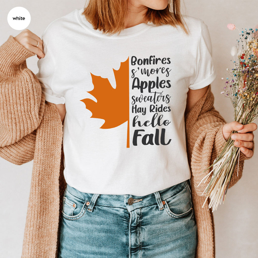 Fall Leaf T-Shirt, 2022 Season Long Sleeve Shirt, Short product image 25