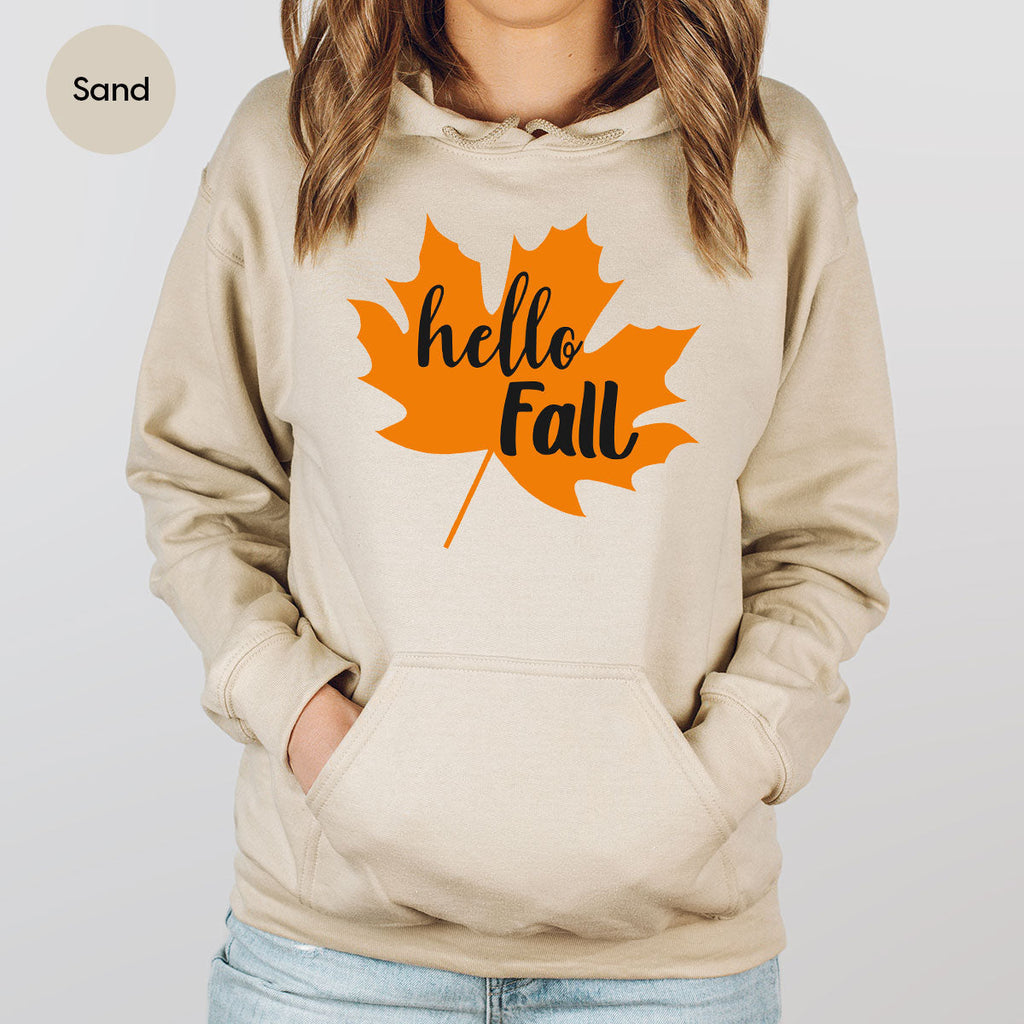 Hello Fall Shirt, 2022 Thanksgiving T-Shirt, Leaf Gift For product image 13