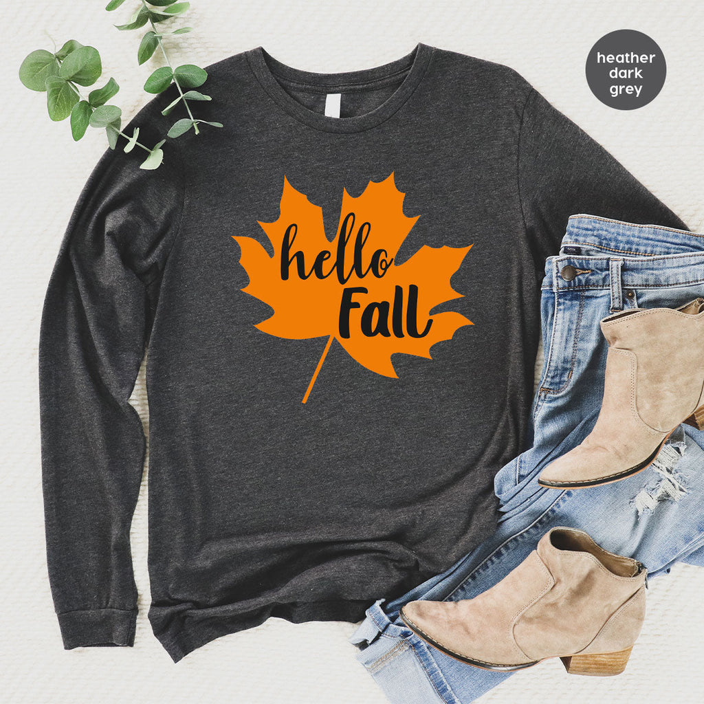 Hello Fall Shirt, 2022 Thanksgiving T-Shirt, Leaf Gift For product image 17