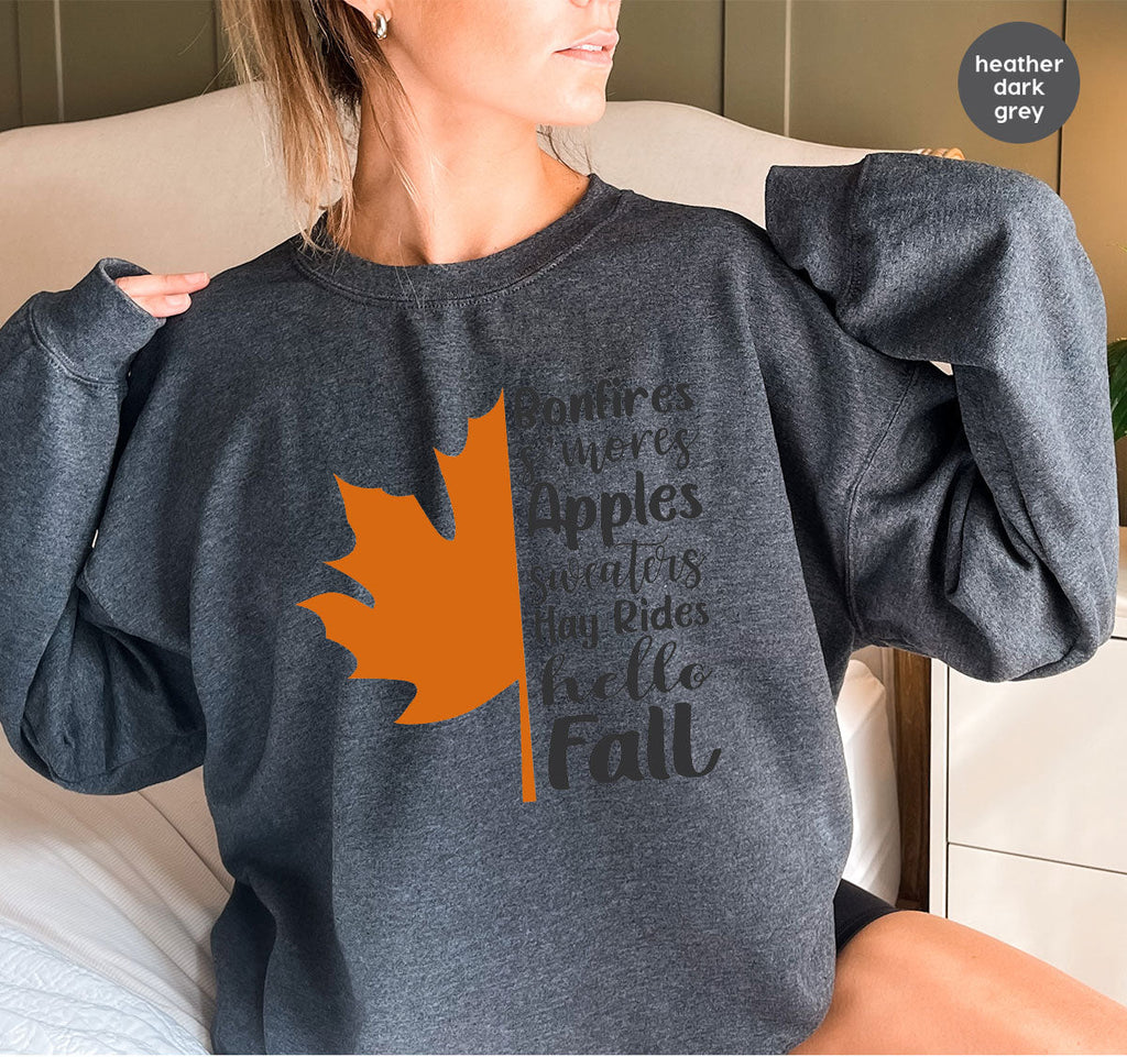 Fall Leaf T-Shirt, 2022 Season Long Sleeve Shirt, Short product image 22