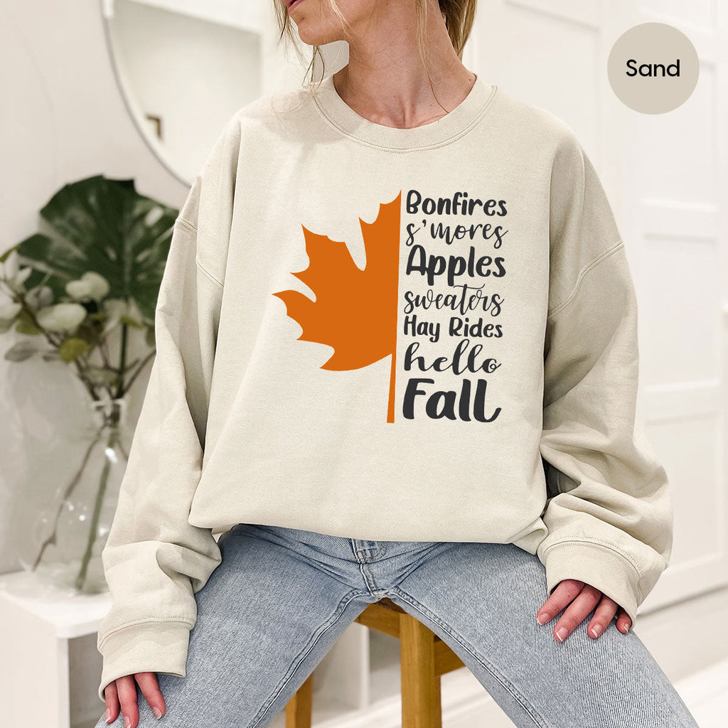 Fall Leaf T-Shirt, 2022 Season Long Sleeve Shirt, Short product image 23