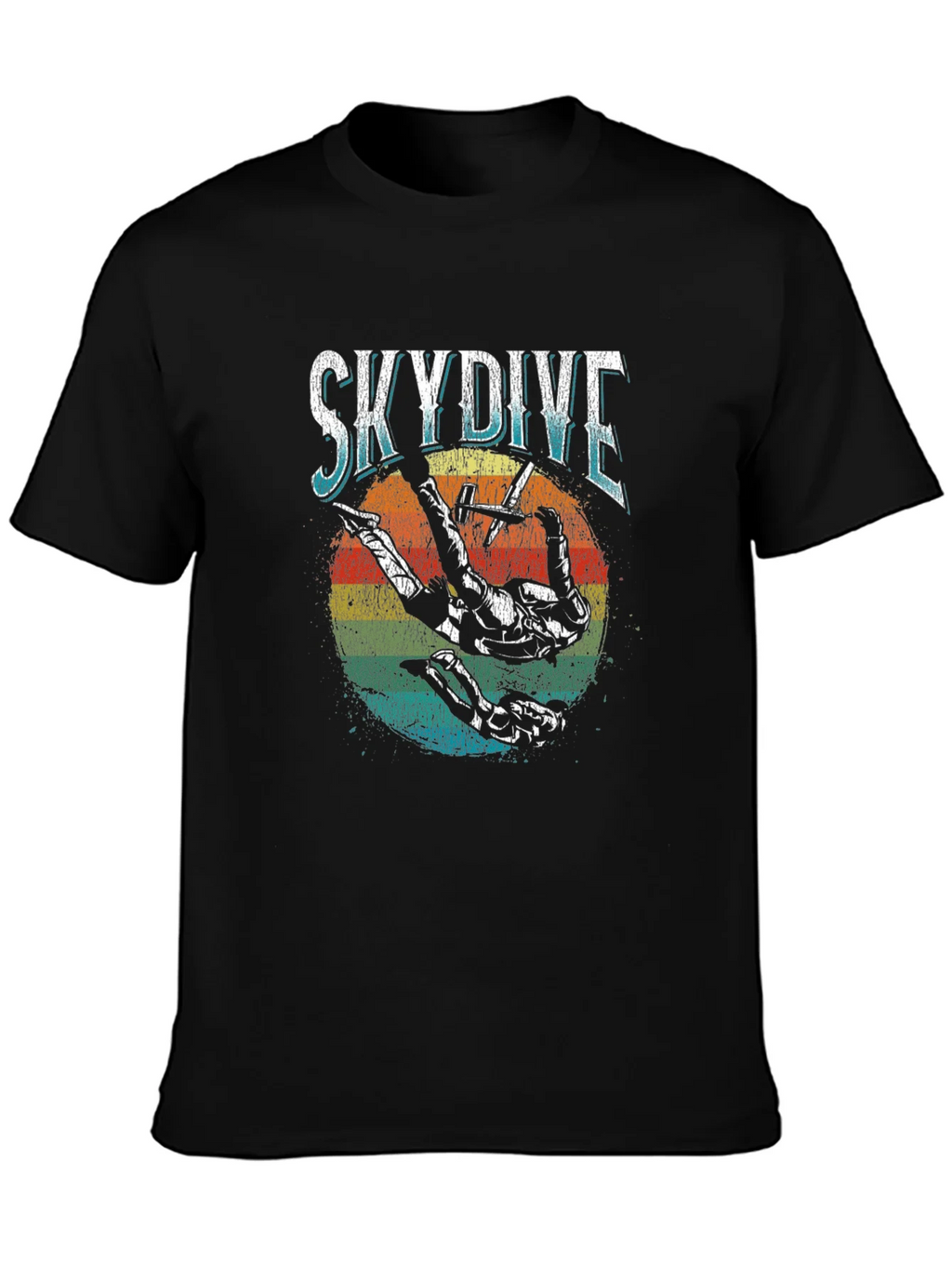 Skydiving T-Shirt Retro Style Black product image 3