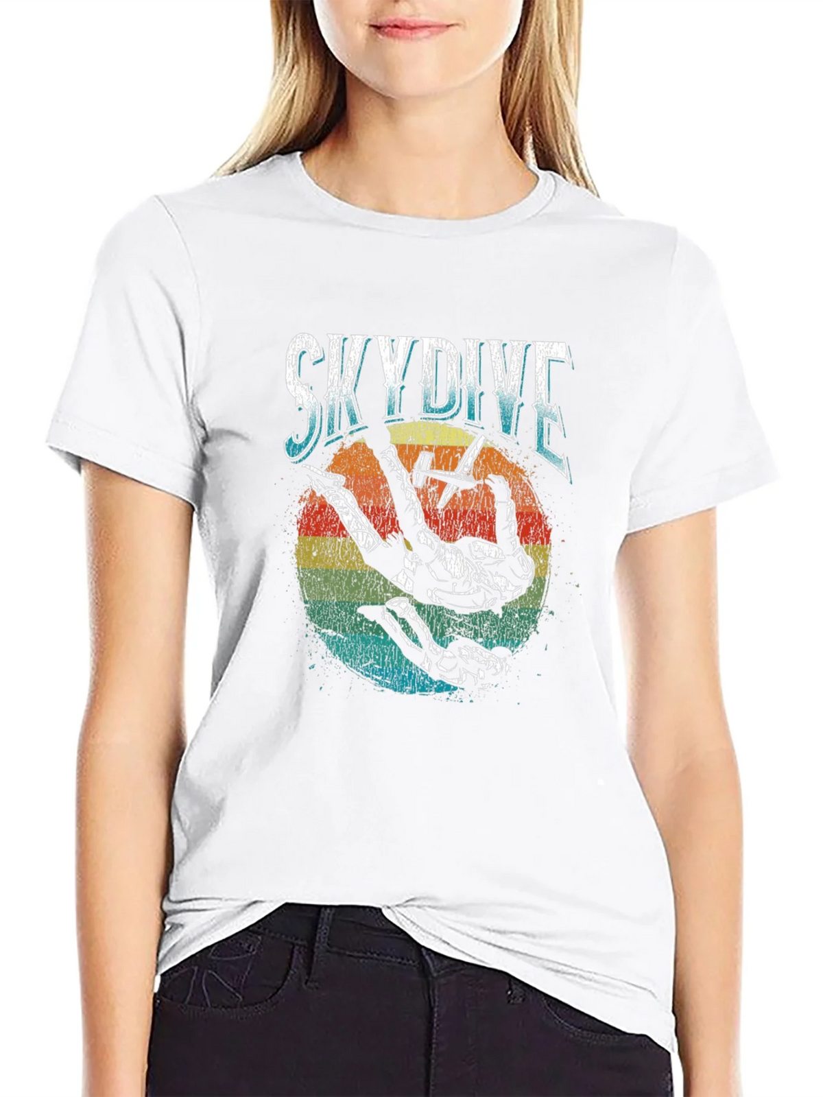 Skydiving T-Shirt Retro Style Black product image 8