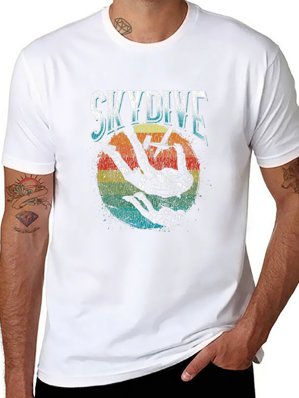 Skydiving T-Shirt Retro Style Black product image 7
