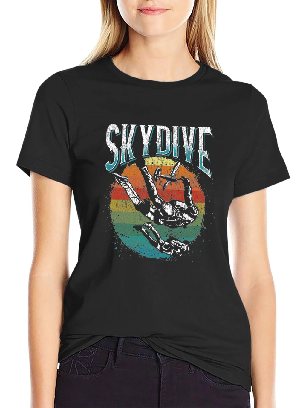 Skydiving T-Shirt Retro Style Black product image 2