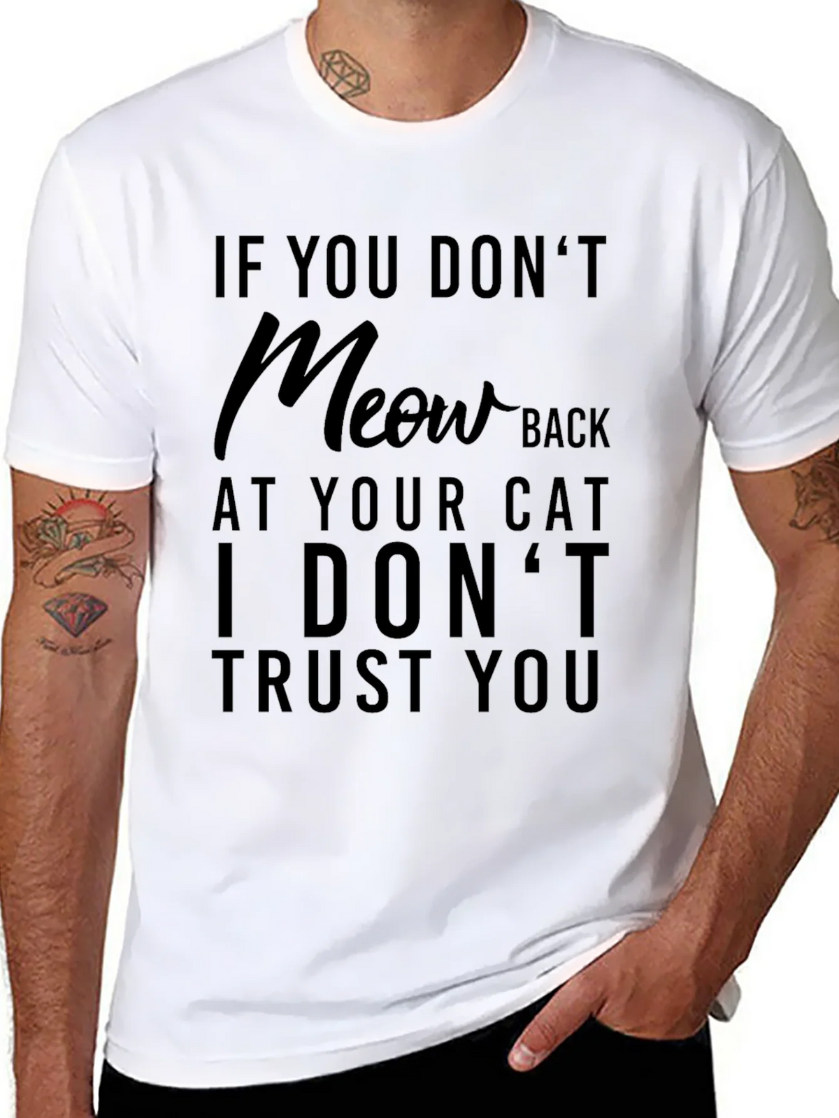 Funny Cat Lover T-Shirt - If You Dont Meow Back product image 6