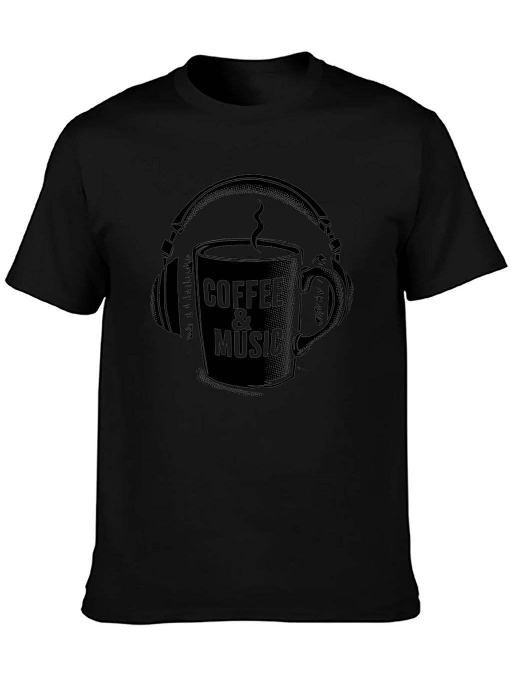 Coffee & Music Graphic Tee - Cool Black T-Shirt product image 3