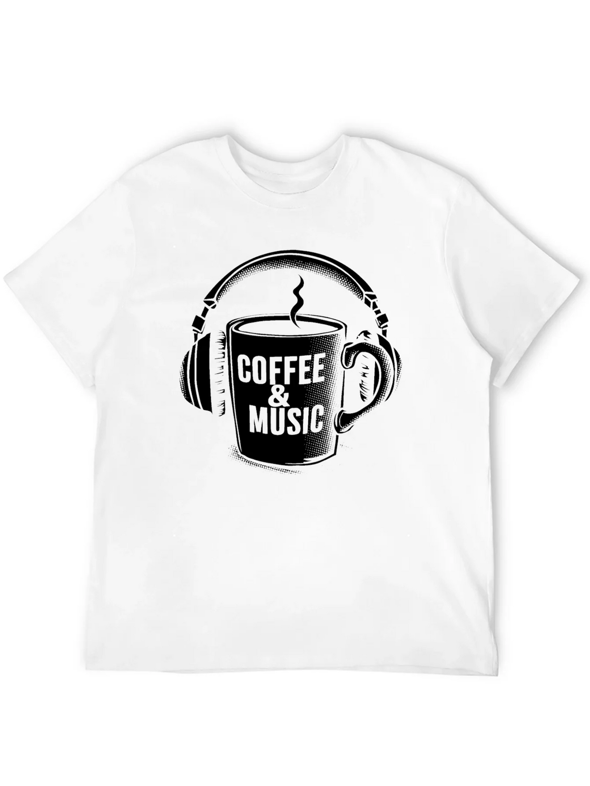 Coffee & Music Graphic Tee - Cool Black T-Shirt product image 11
