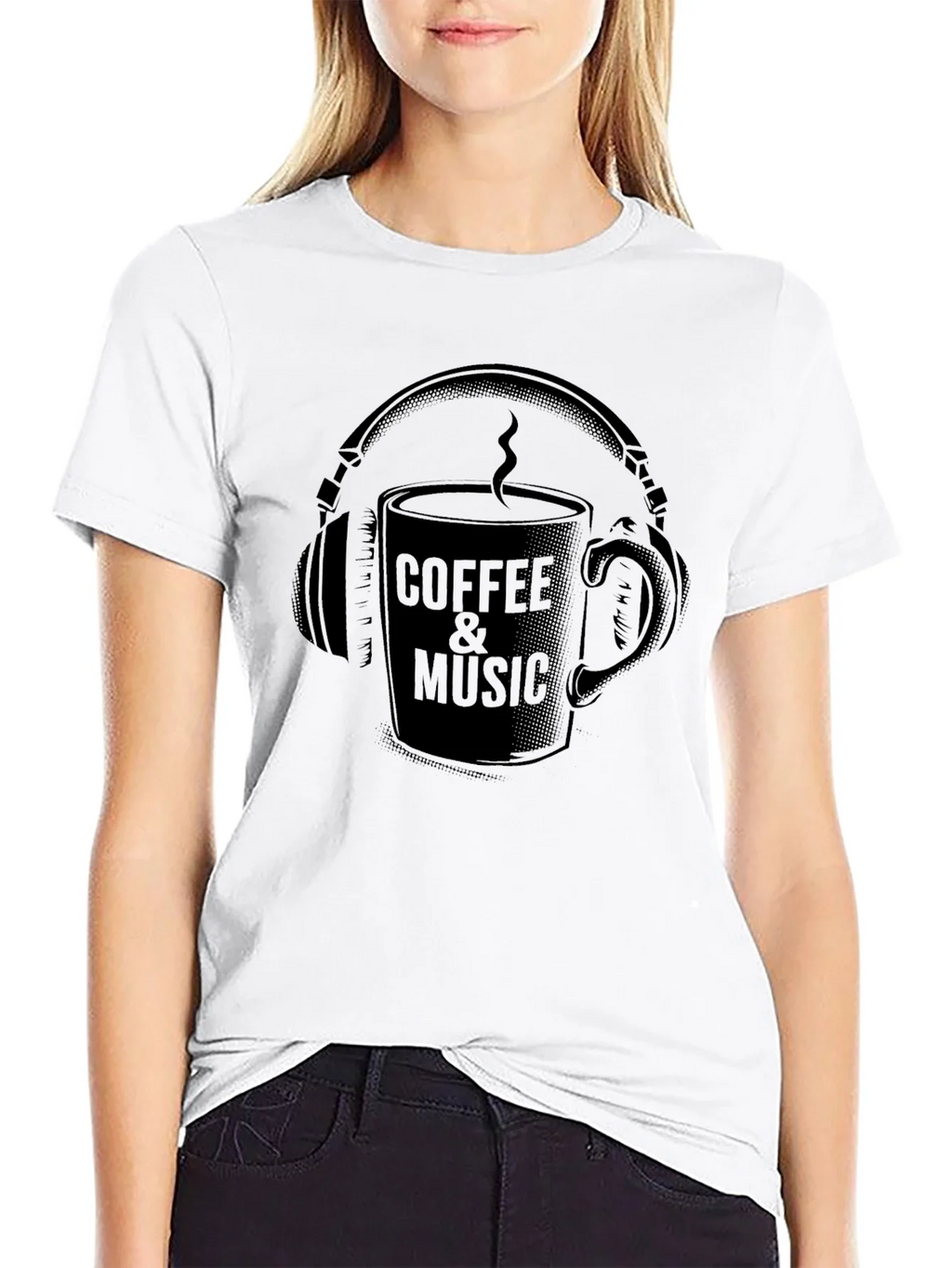 Coffee & Music Graphic Tee - Cool Black T-Shirt product image 8