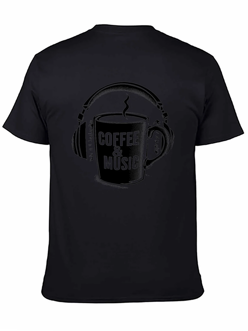 Coffee & Music Graphic Tee - Cool Black T-Shirt product image 4