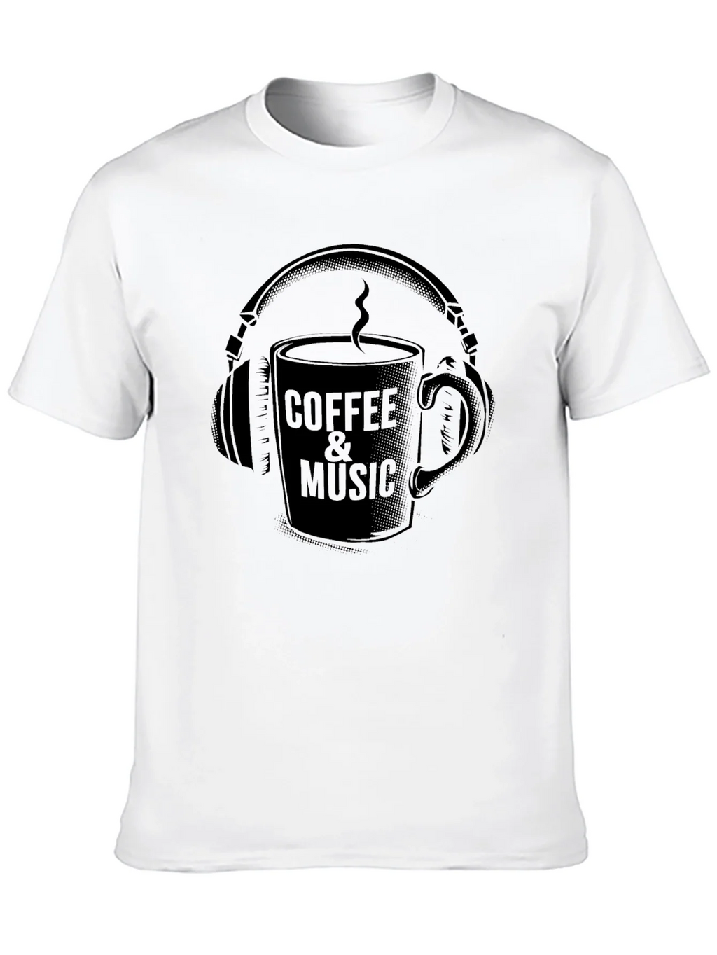 Coffee & Music Graphic Tee - Cool Black T-Shirt product image 9