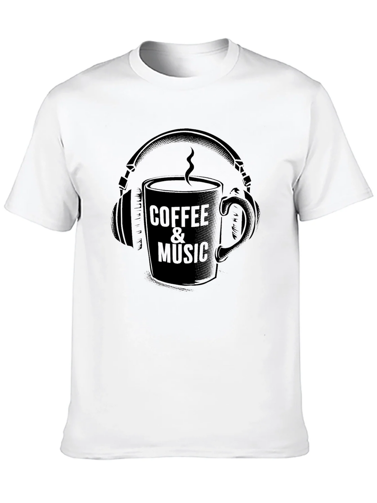 Coffee & Music Graphic Tee - Cool Black T-Shirt product image 9