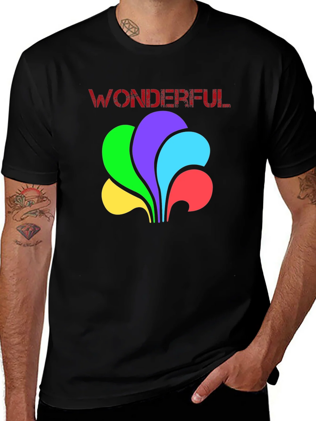 Wonderful Retro Graphic Tee - Black Crewneck product image 1