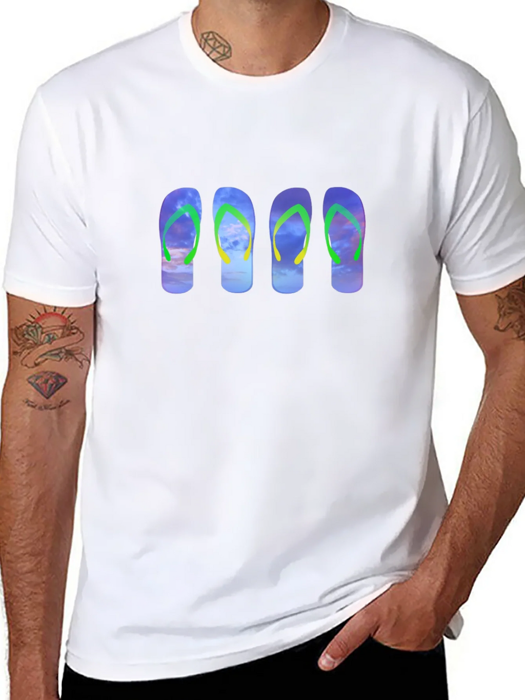 Flip Flop Sky Graphic Black Tee product image 7