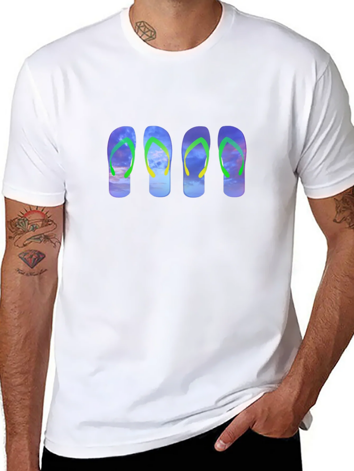 Flip Flop Sky Graphic Black Tee product image 7