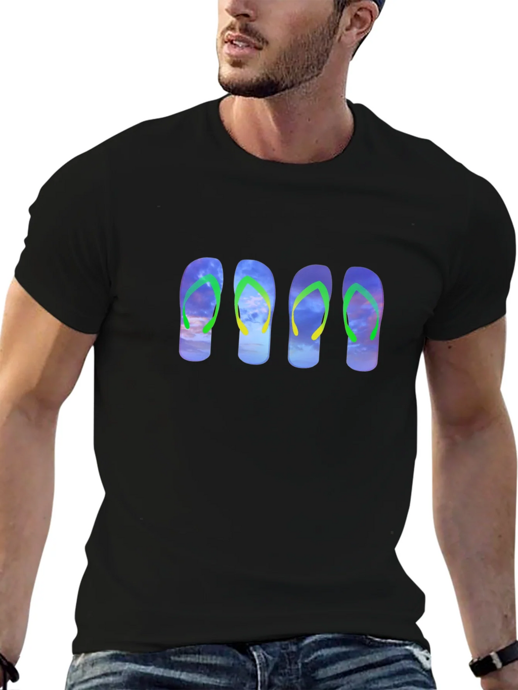 Flip Flop Sky Graphic Black Tee product image 6