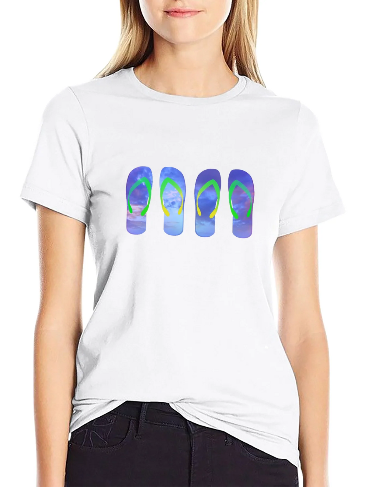Flip Flop Sky Graphic Black Tee product image 8