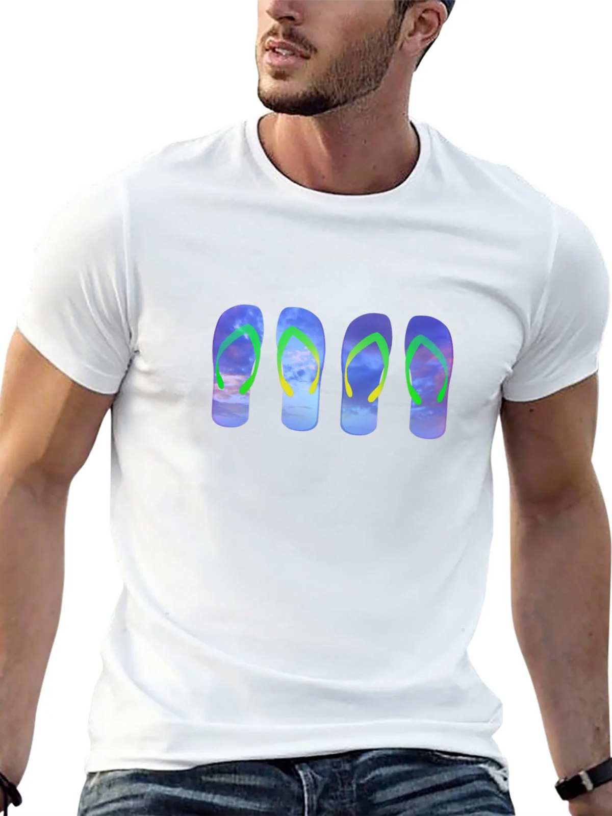 Flip Flop Sky Graphic Black Tee product image 12