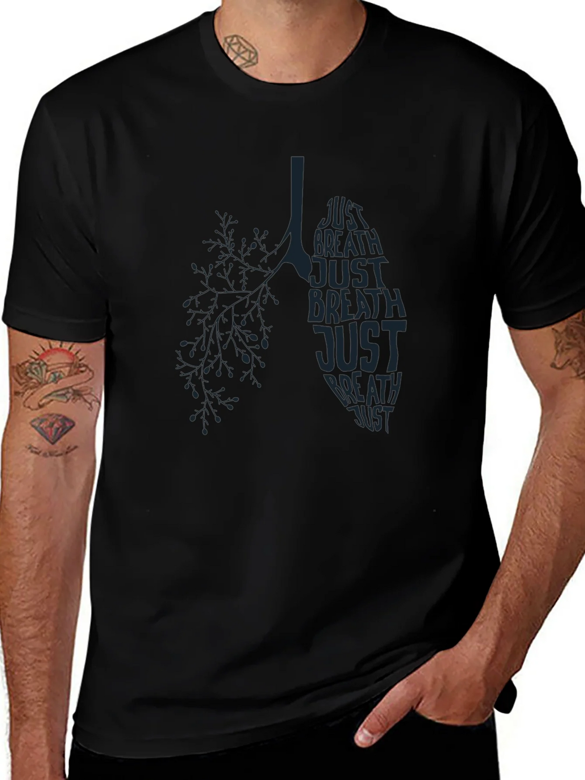 Just Breathe Lung Graphic T-Shirt - Mens product image 1