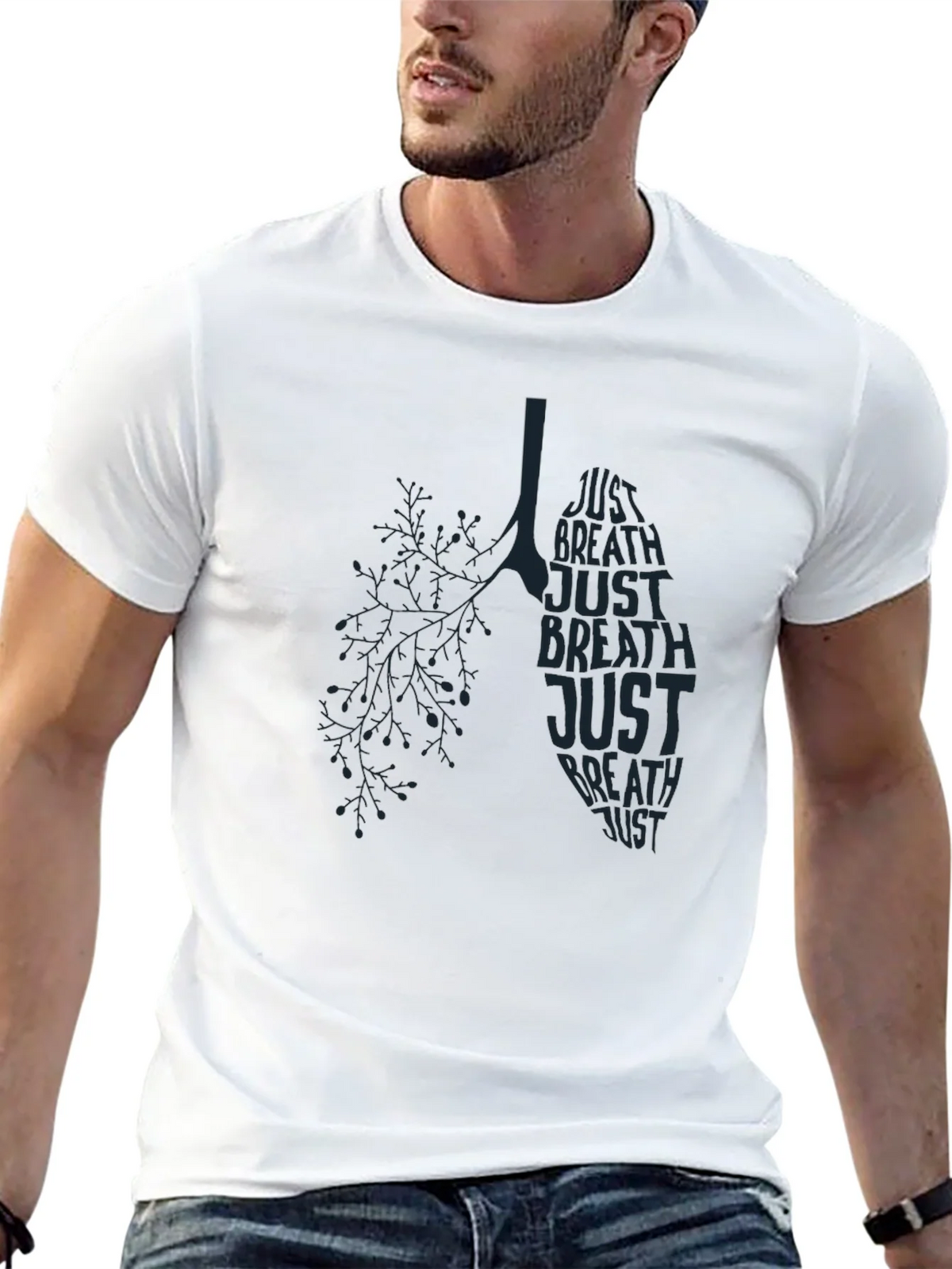 Just Breathe Lung Graphic T-Shirt - Mens product image 9