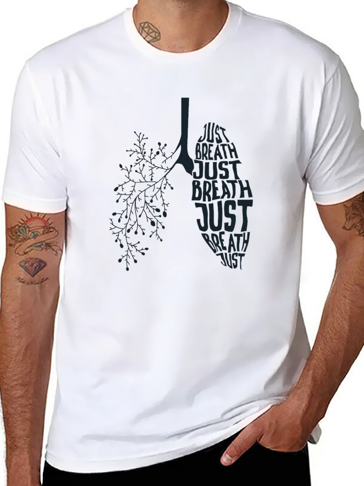 Just Breathe Lung Graphic T-Shirt - Mens product image 6