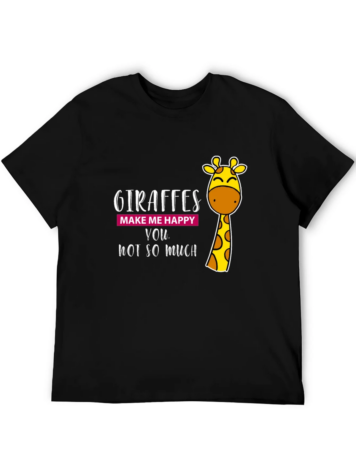 Giraffe Humor Graphic Tee - Black Cotton T-Shirt product image 5