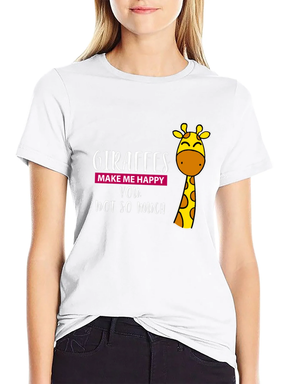 Giraffe Humor Graphic Tee - Black Cotton T-Shirt product image 8