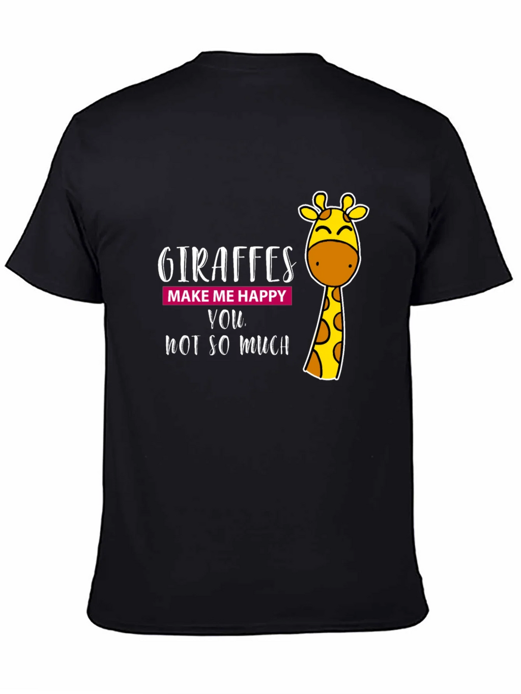 Giraffe Humor Graphic Tee - Black Cotton T-Shirt product image 4