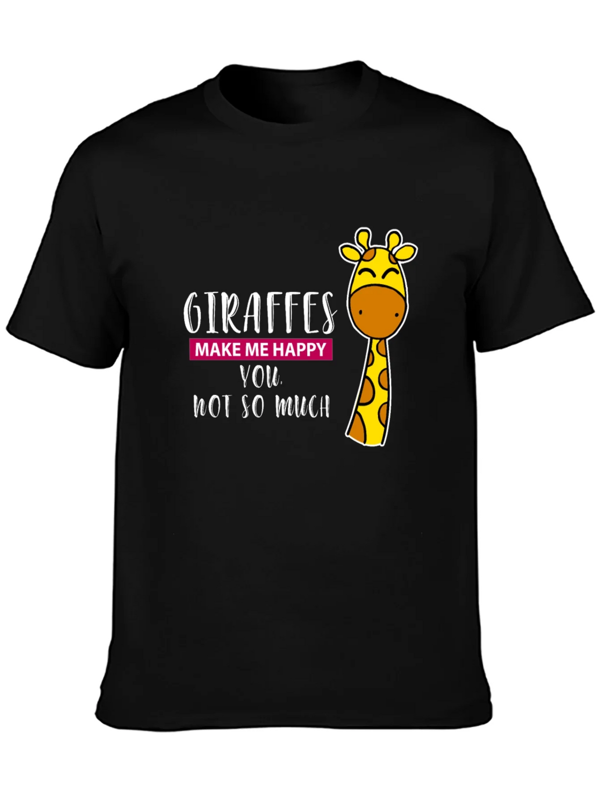 Giraffe Humor Graphic Tee - Black Cotton T-Shirt product image 3