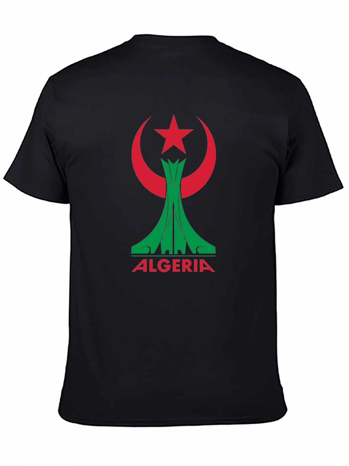 Algeria Flag Graphic Tee - Black Cotton T-Shirt product image 1