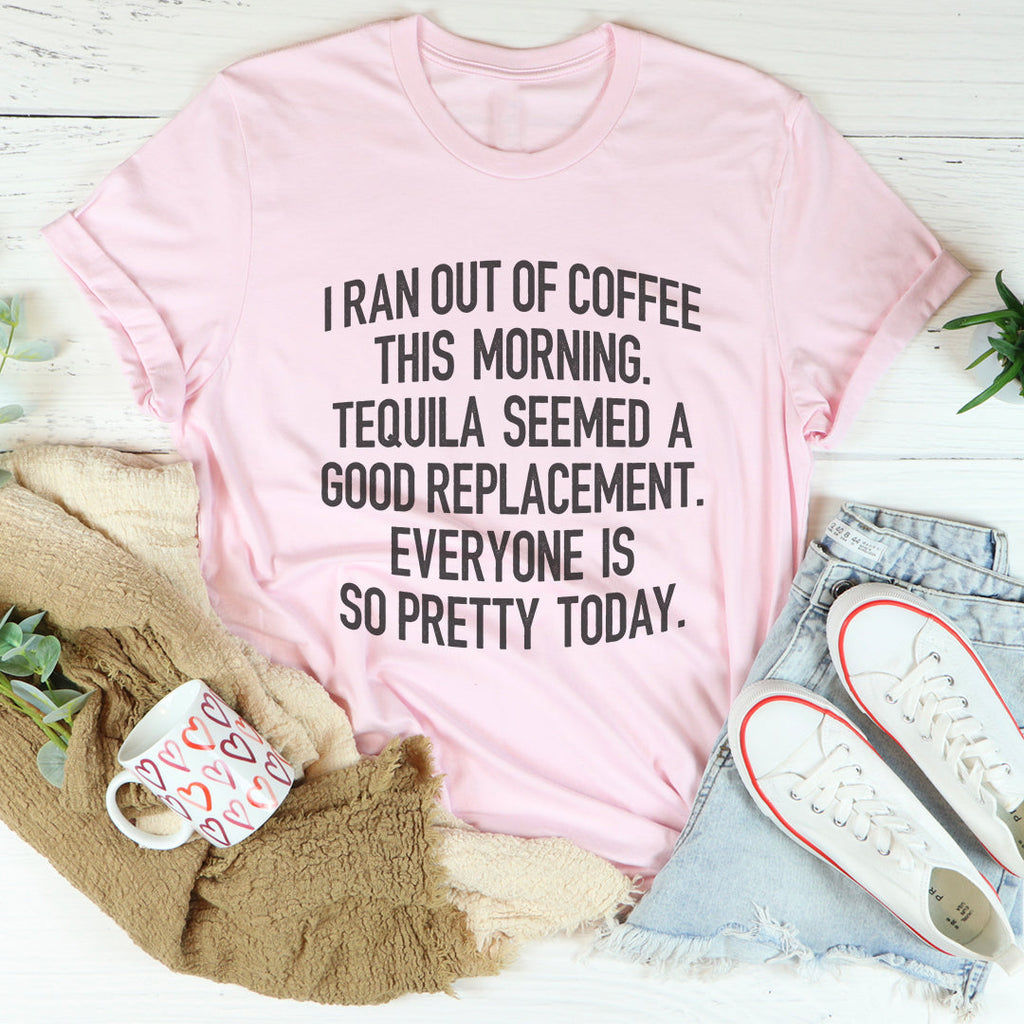 Morning Chaos Coffee Humor Graphic T-Shirt – "I Ran Out Of product image 4