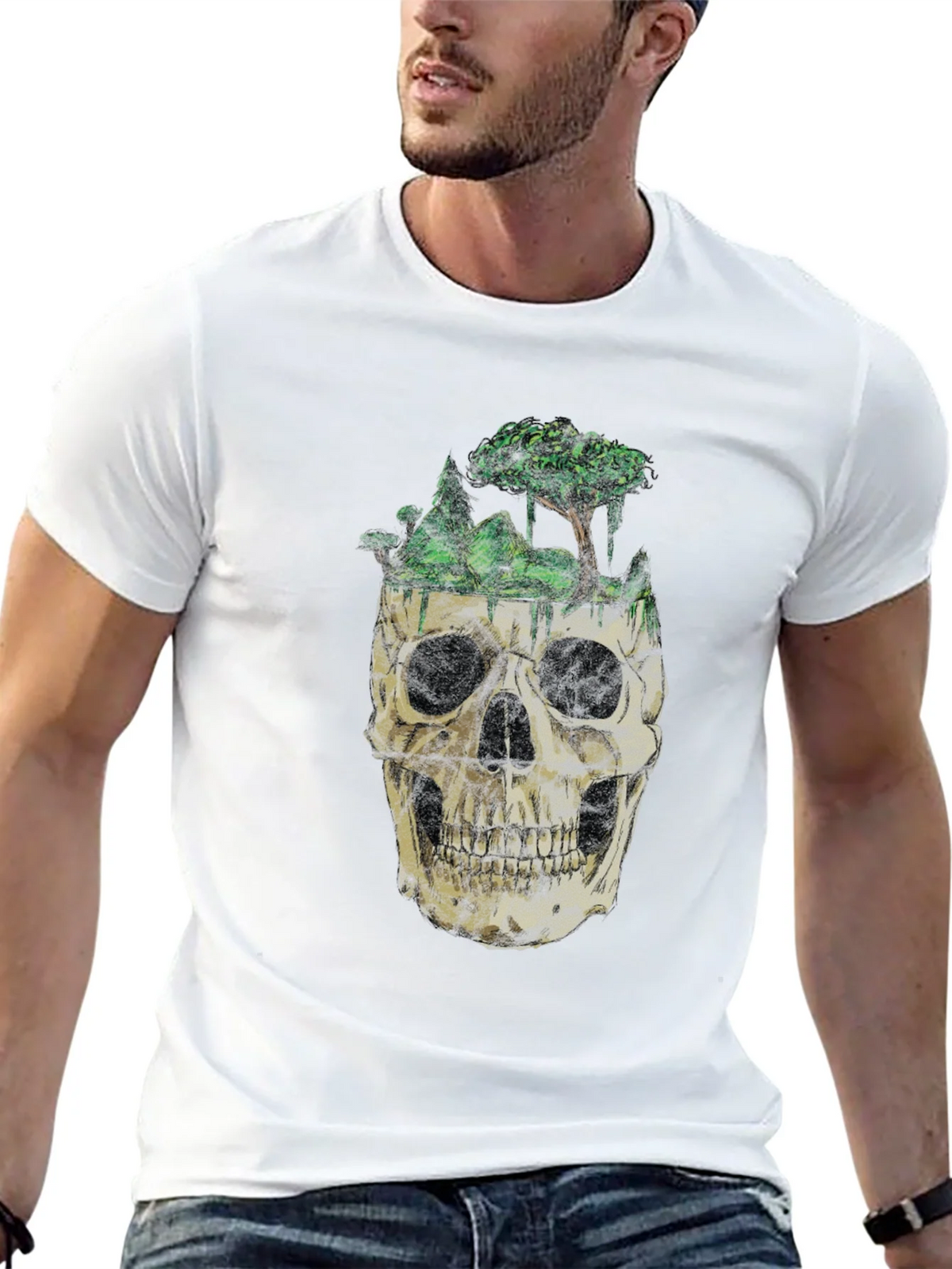 Skull & Nature Graphic T-Shirt - Unique Design product image 6