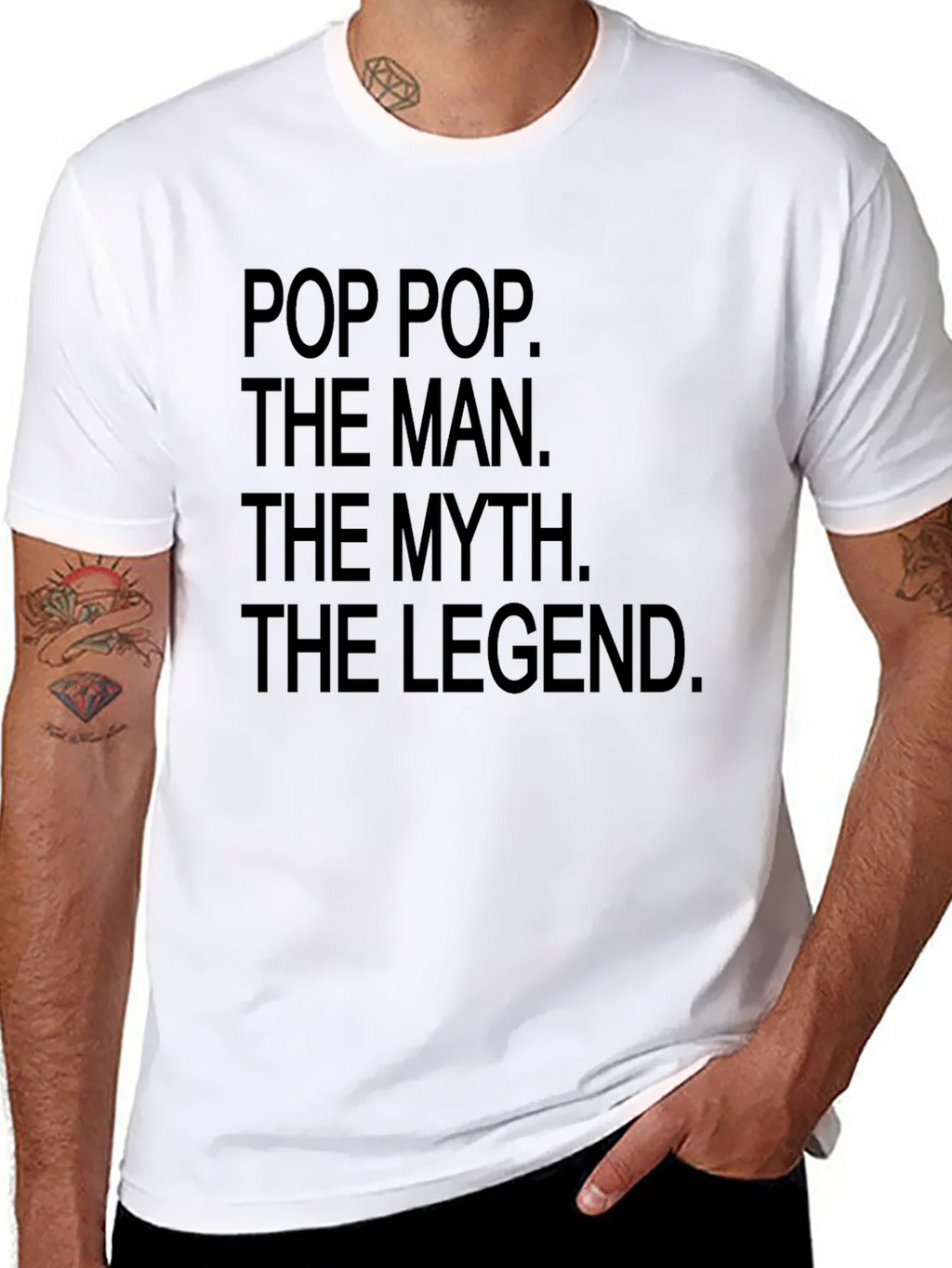 Pop The Man Myth Legend Black T-Shirt product image 2