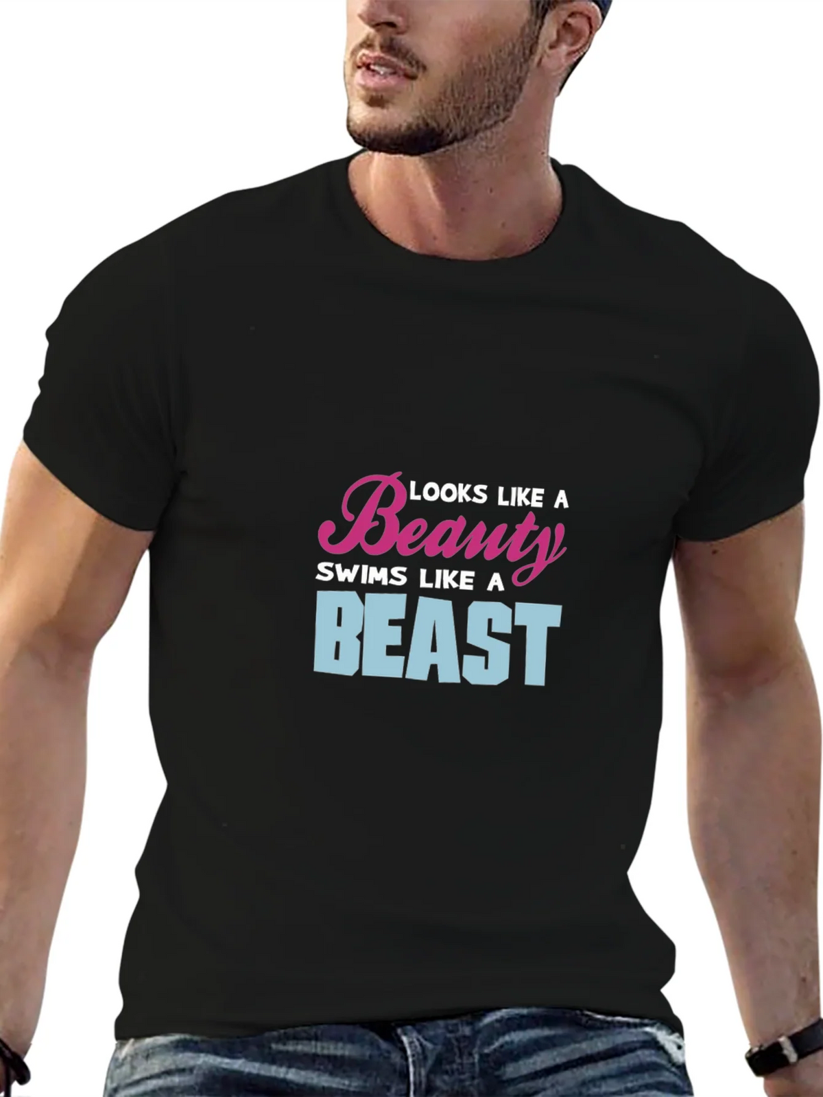 Beauty and Beast Swimmer Graphic Tee product image 6